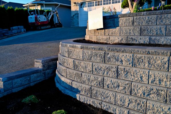 Stone Retaining Wall Repair in Mason