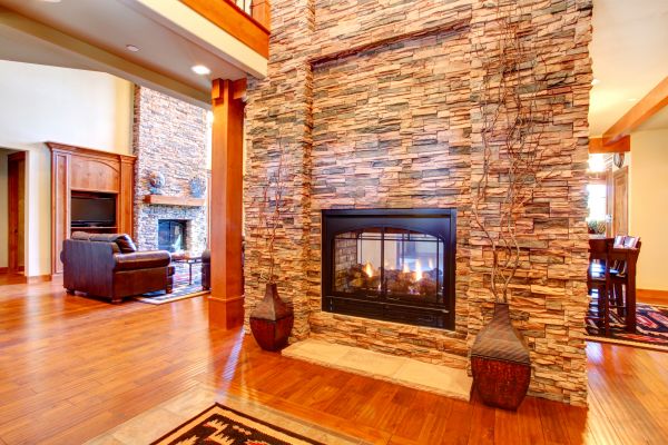 Stone Hearth Installation in Mason